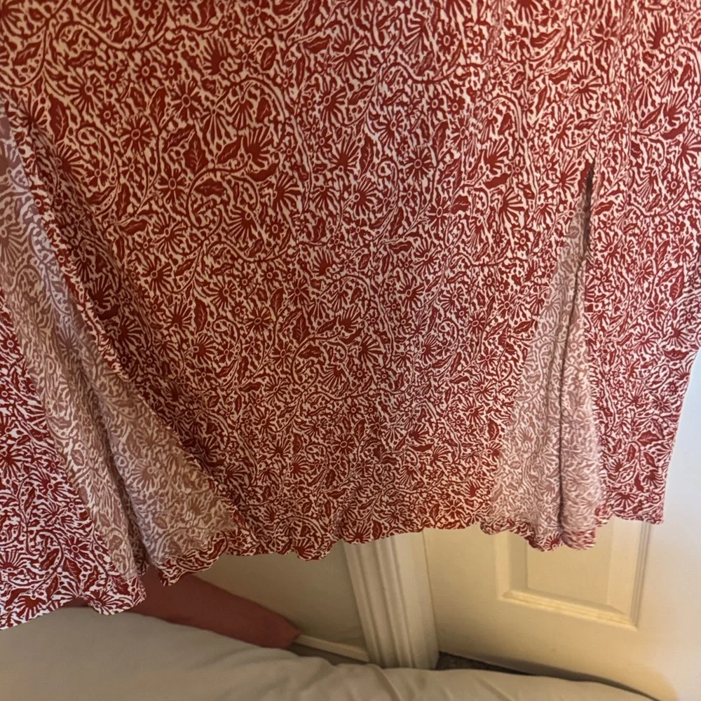 Madewell Red Floral Midi Dress - Picture 4 of 5